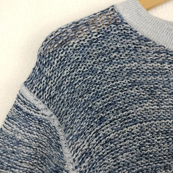 Schott Bros Sweater Mens Small Blue Gray Perfecto Crew Neck Heathered Marled USA - Picture 6 of 13